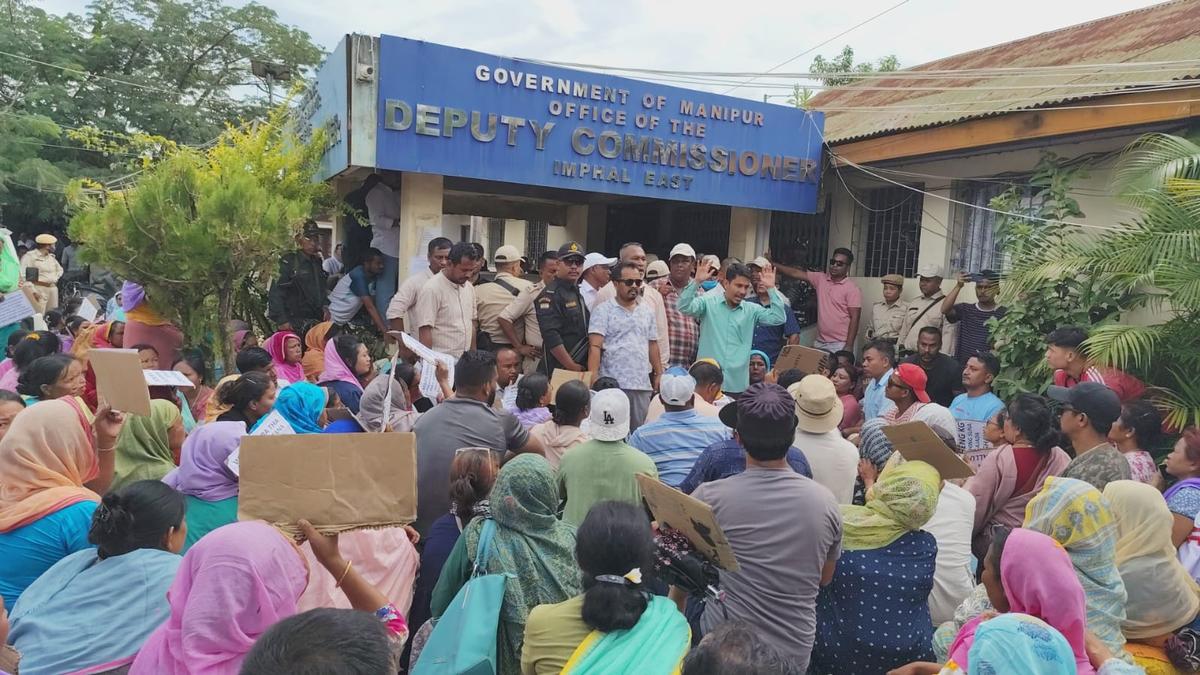 NFSA rice not given for six months, Manipur MLA, locals protest outside govt. office